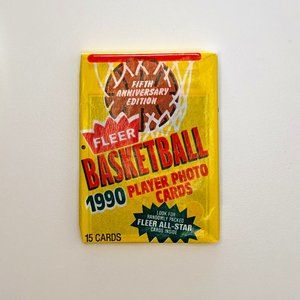 Fleer Basketball 1990 NBA Player Photo Trading Cards - Fifth Anniversary Edition